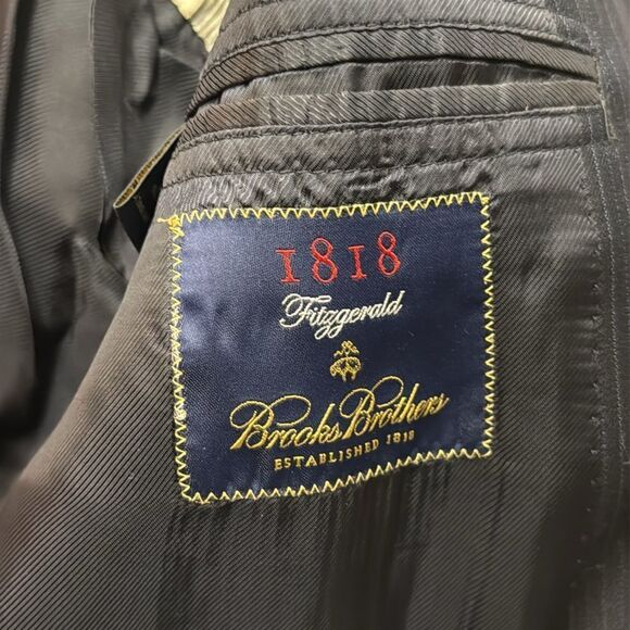 Brooks Brothers 1818 Fitzgerald Pin Striped Suit Jacket Size 44R C40 - Picture 10 of 12